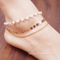 Fashion Bohemia Handmade Beaded Sequined Bare Chain Multilayer Anklet